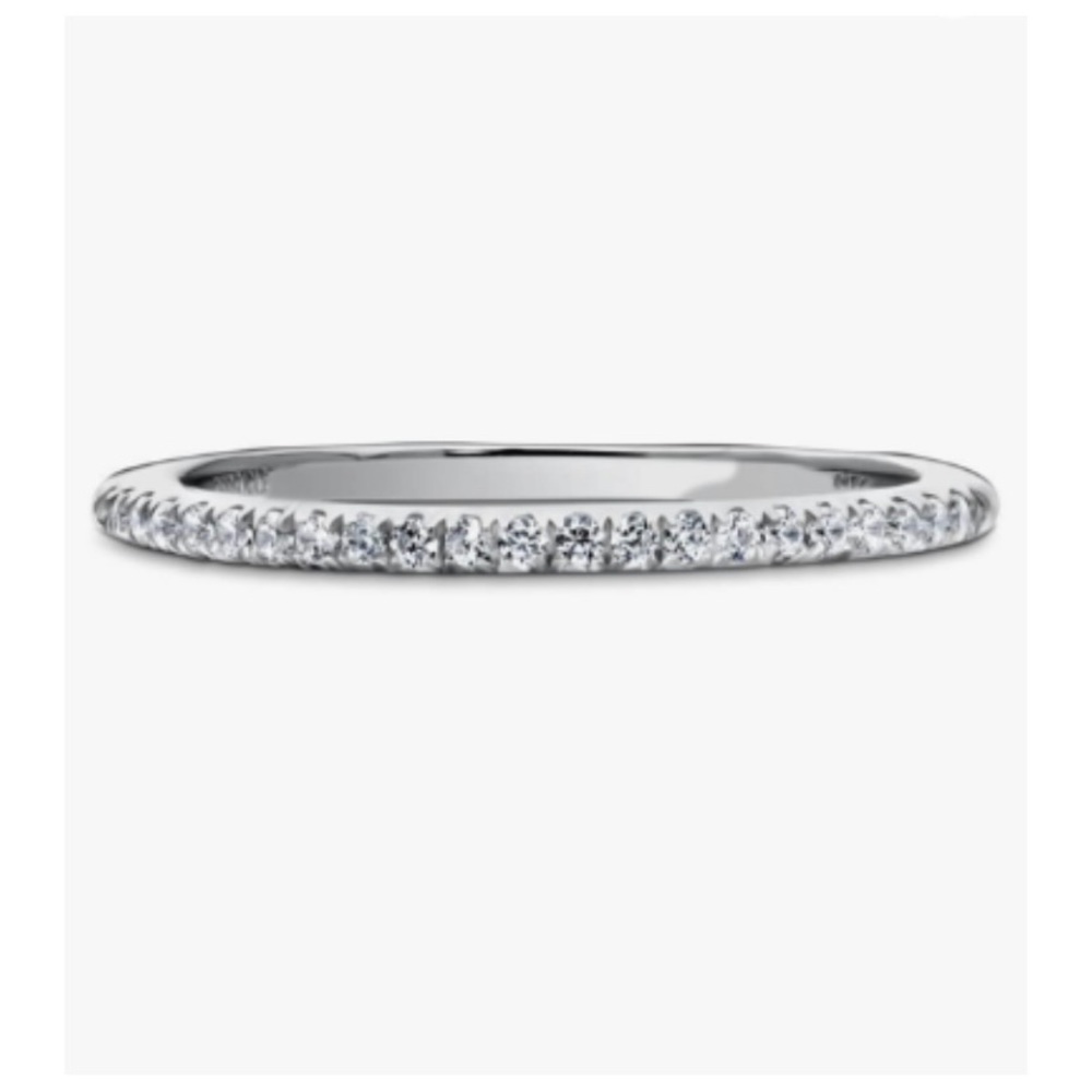 1 MM STERLING SILVER DIAMOND RING
